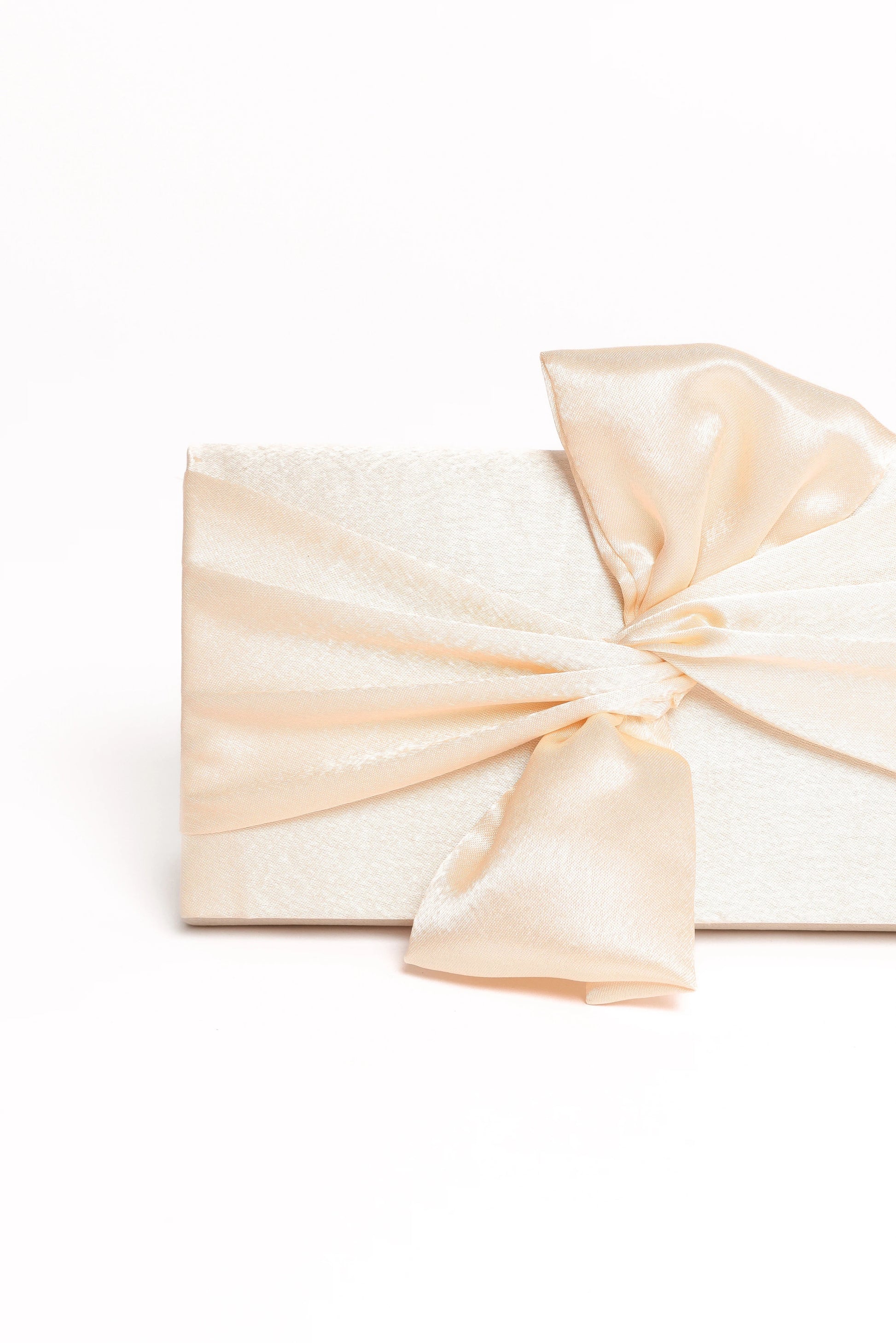 Champagne Satin Bow Clutch