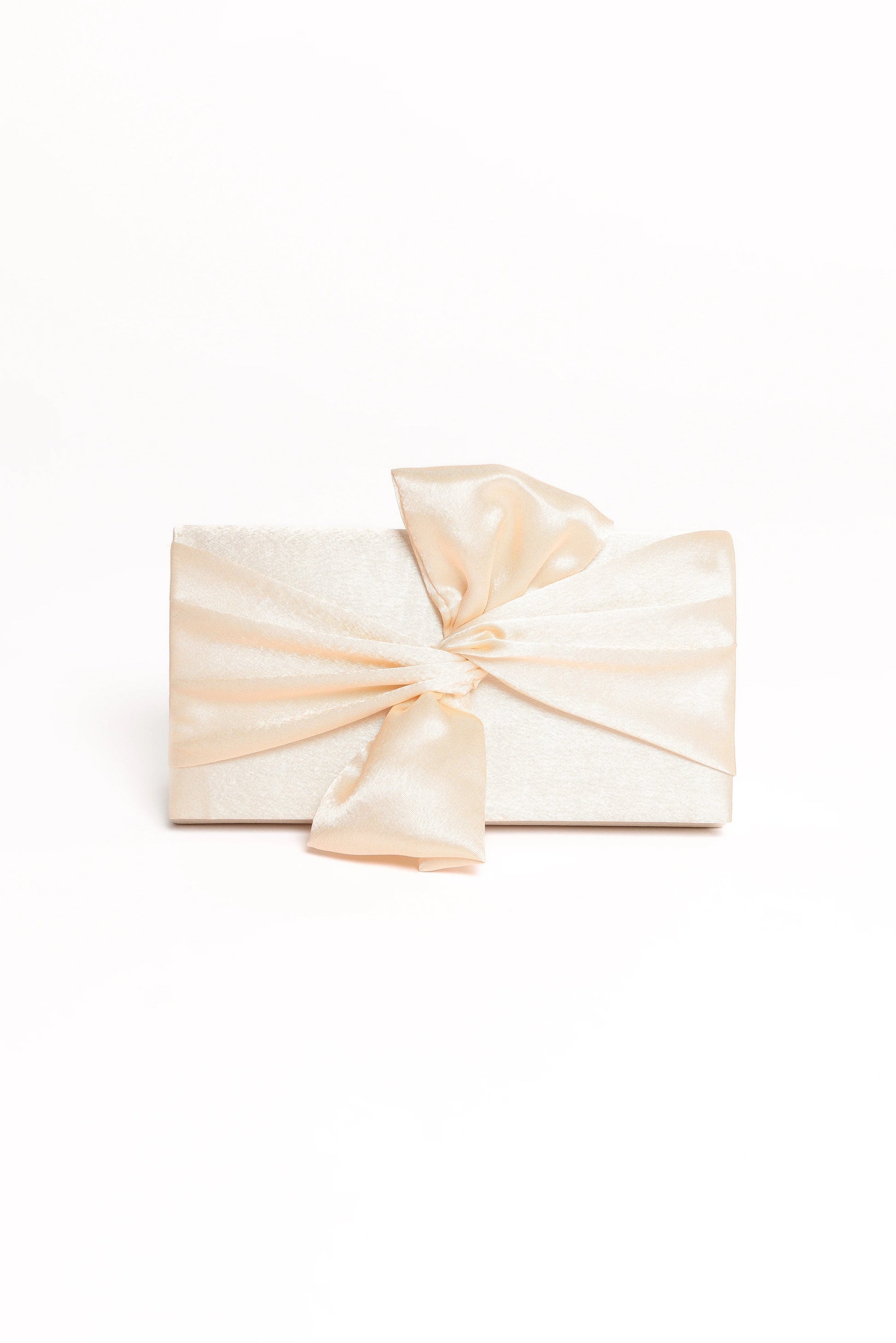 Champagne Satin Bow Clutch