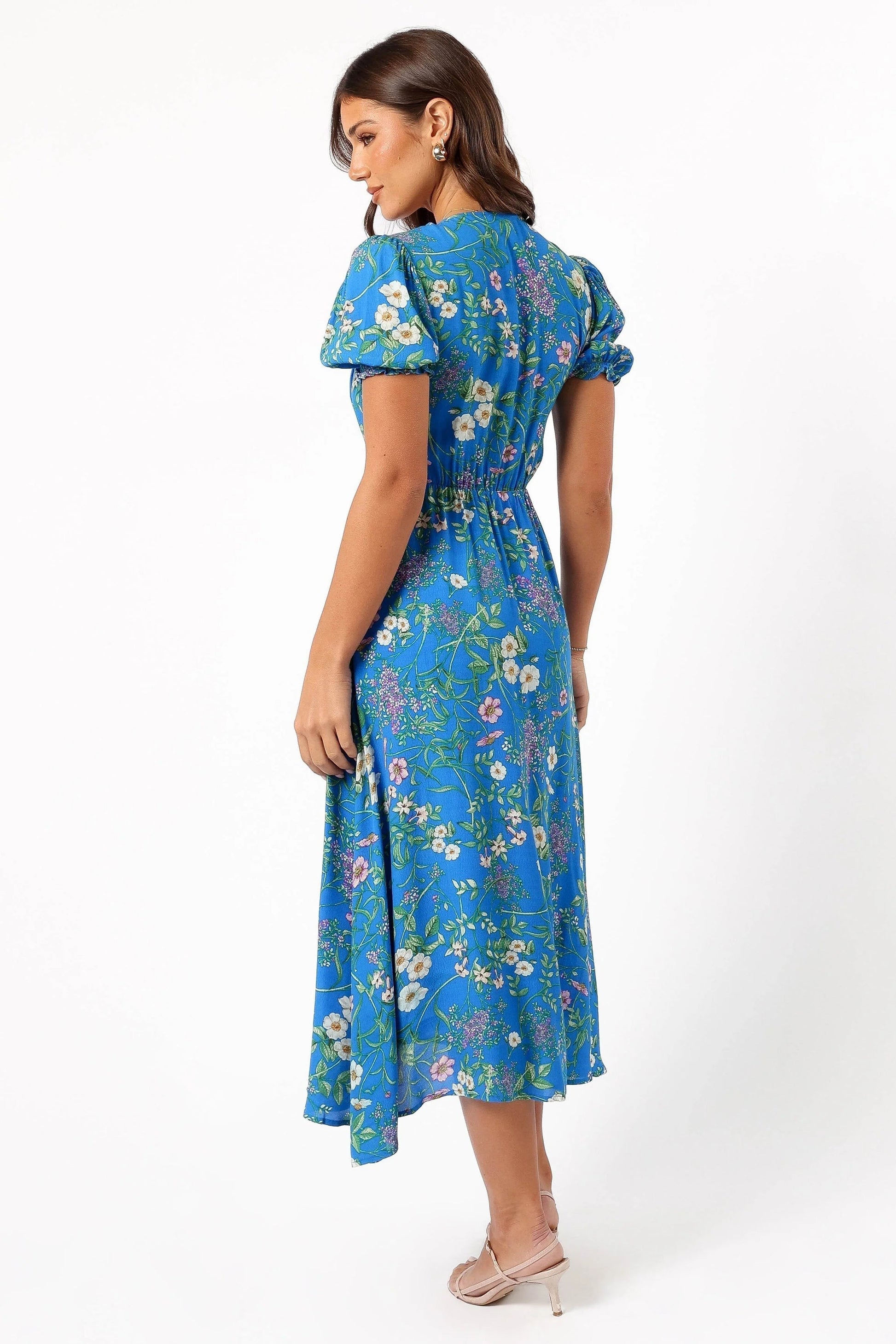 Classic V-Neck Floral Midi Dress