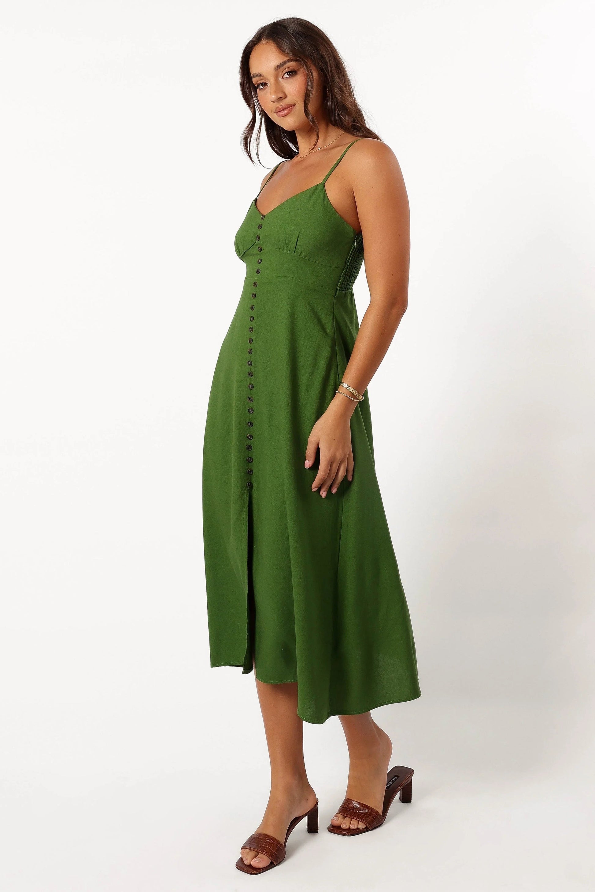 Darby Linen-Blend A-Line Midi Dress