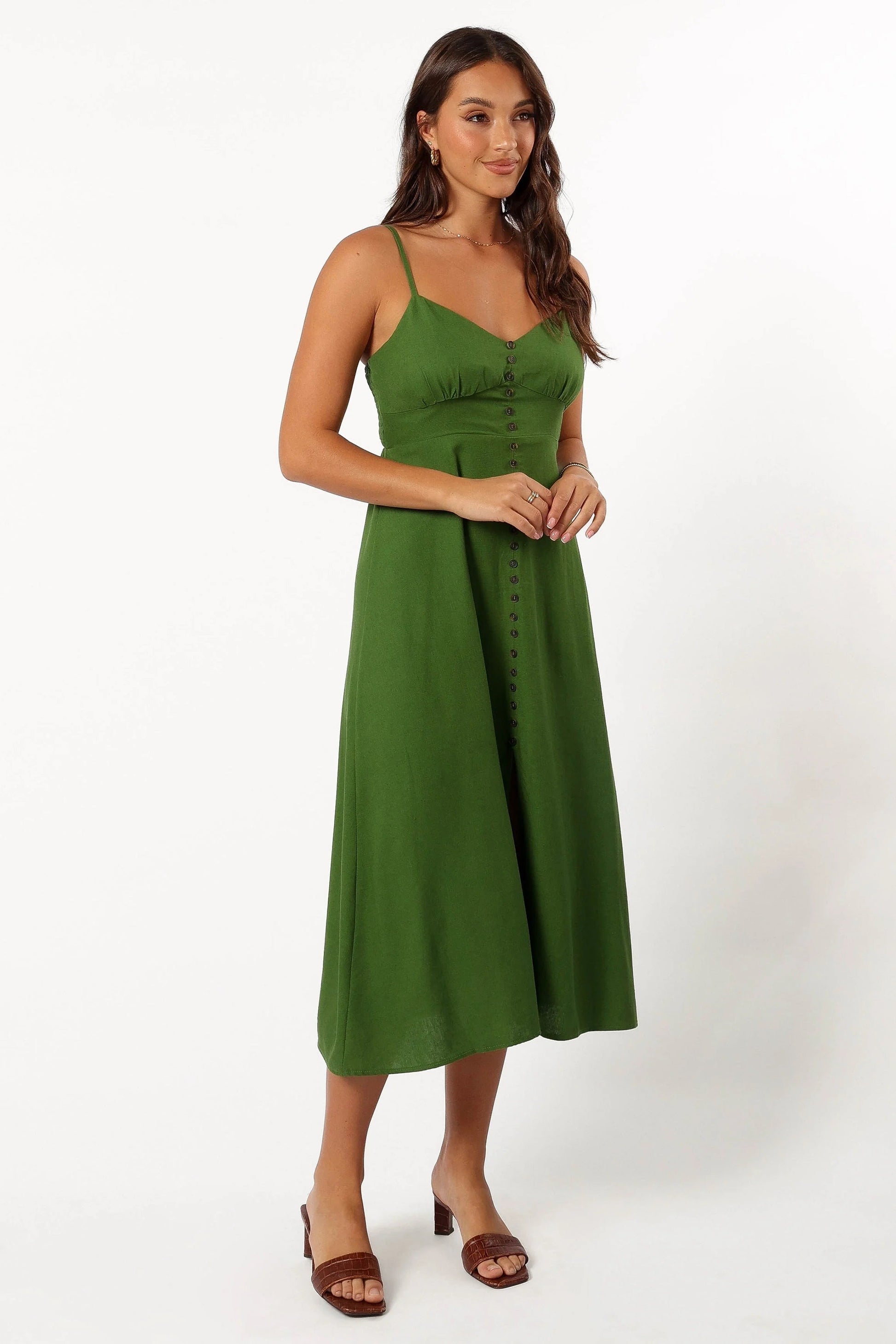 Darby Linen-Blend A-Line Midi Dress