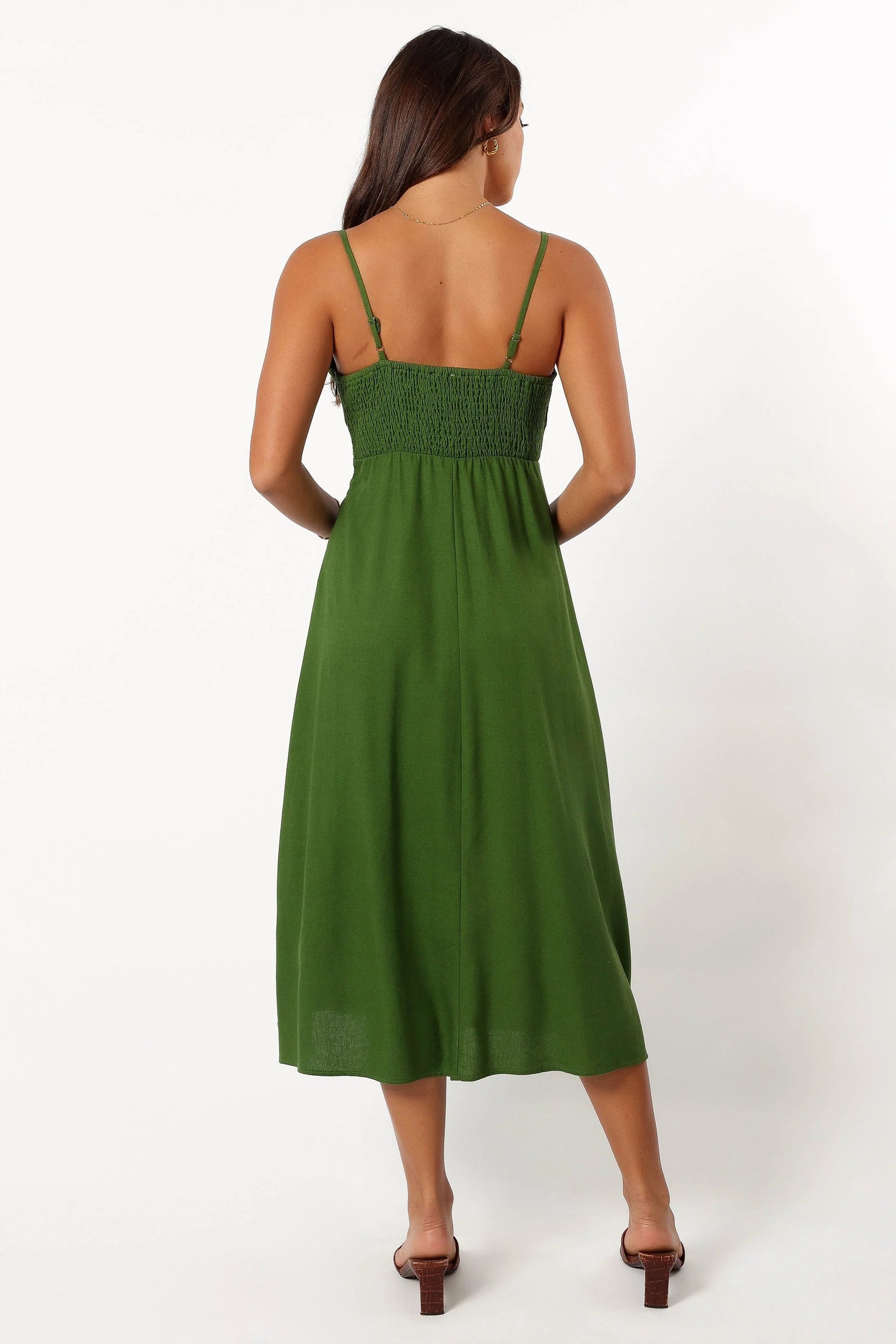 Darby Linen-Blend A-Line Midi Dress