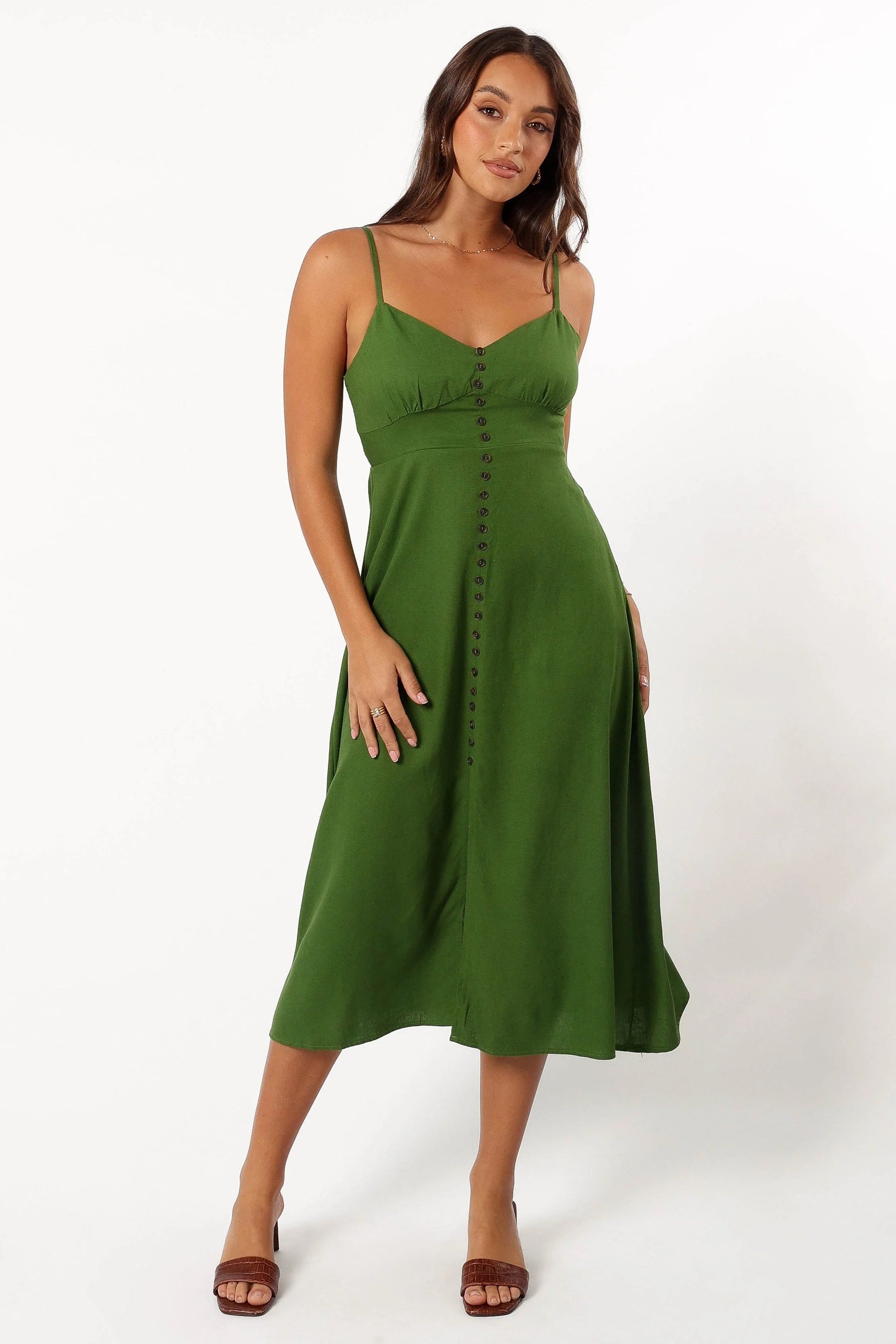 Darby Linen-Blend A-Line Midi Dress
