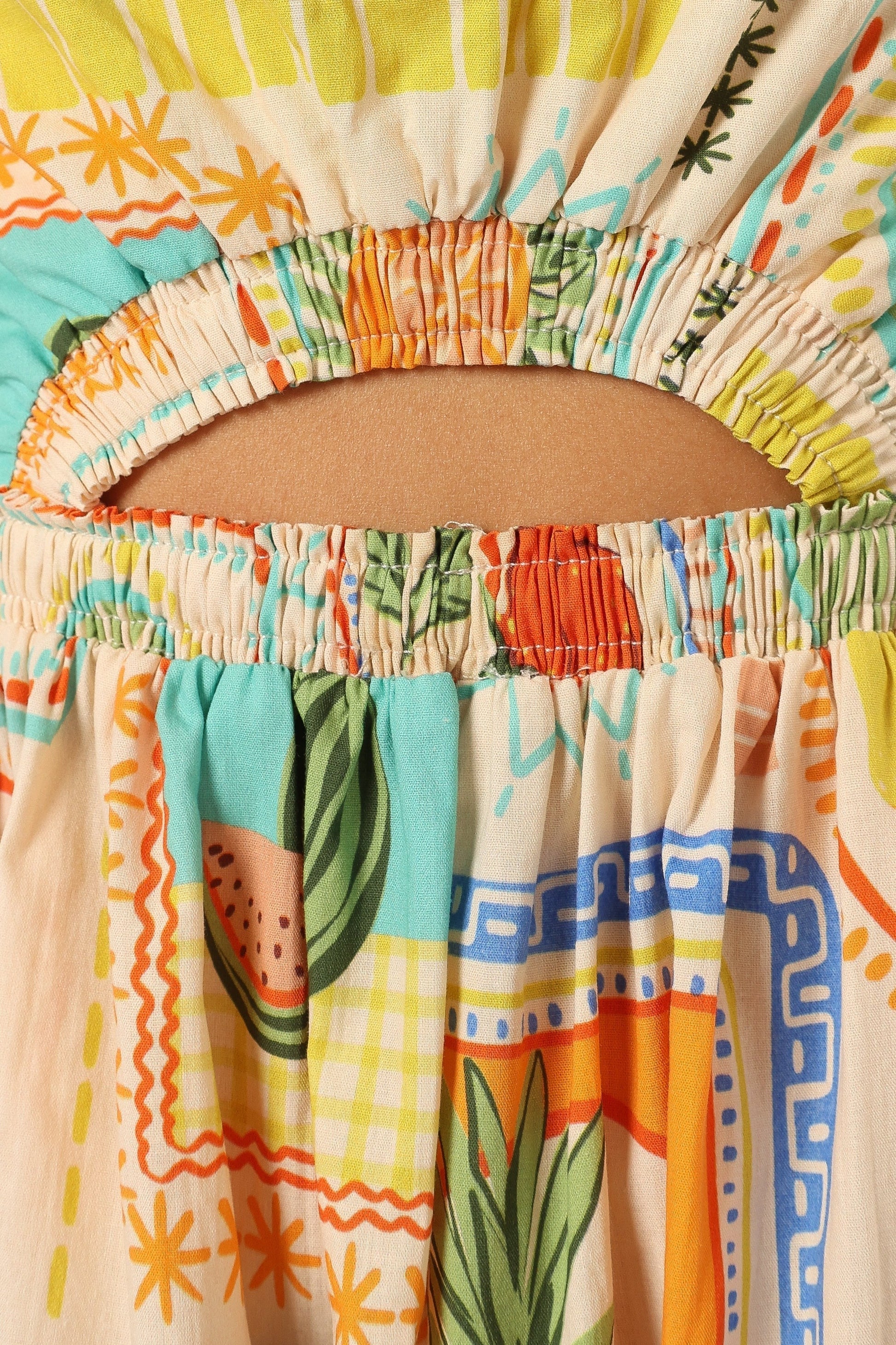 Fruit-Print Halter Maxi Dress