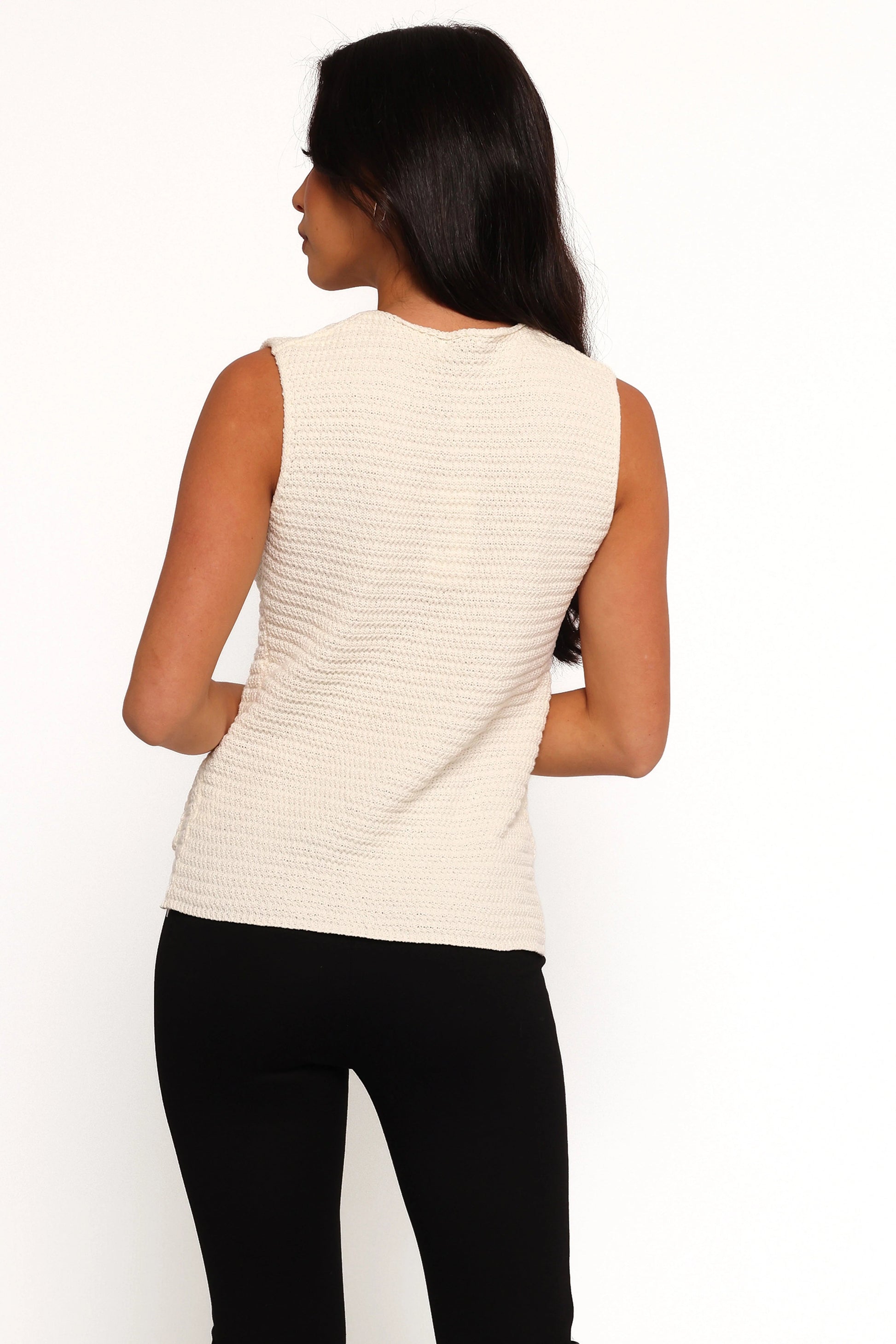 Gold-Button Knit Vest