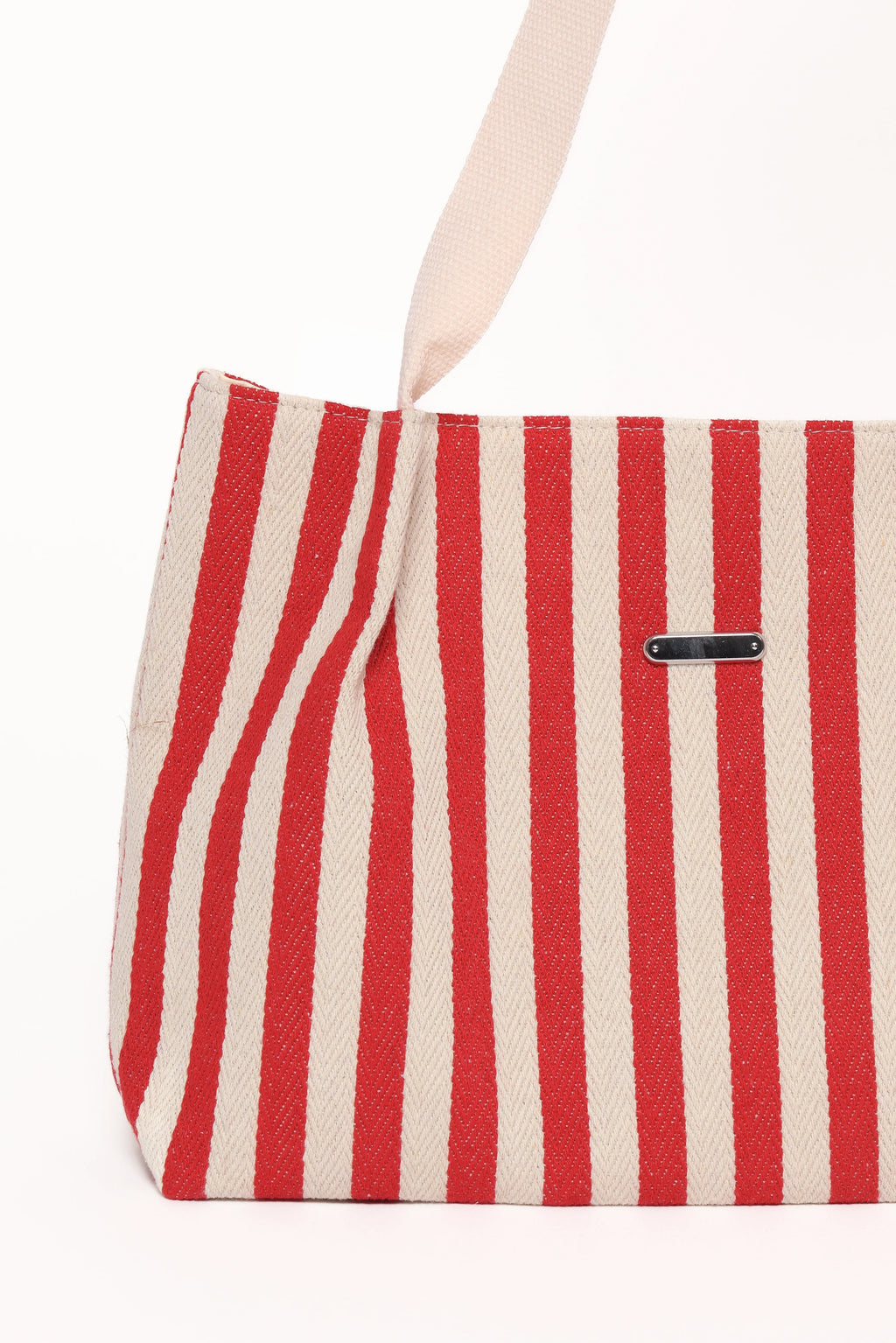 Red Stripe Cotton Beach Tote