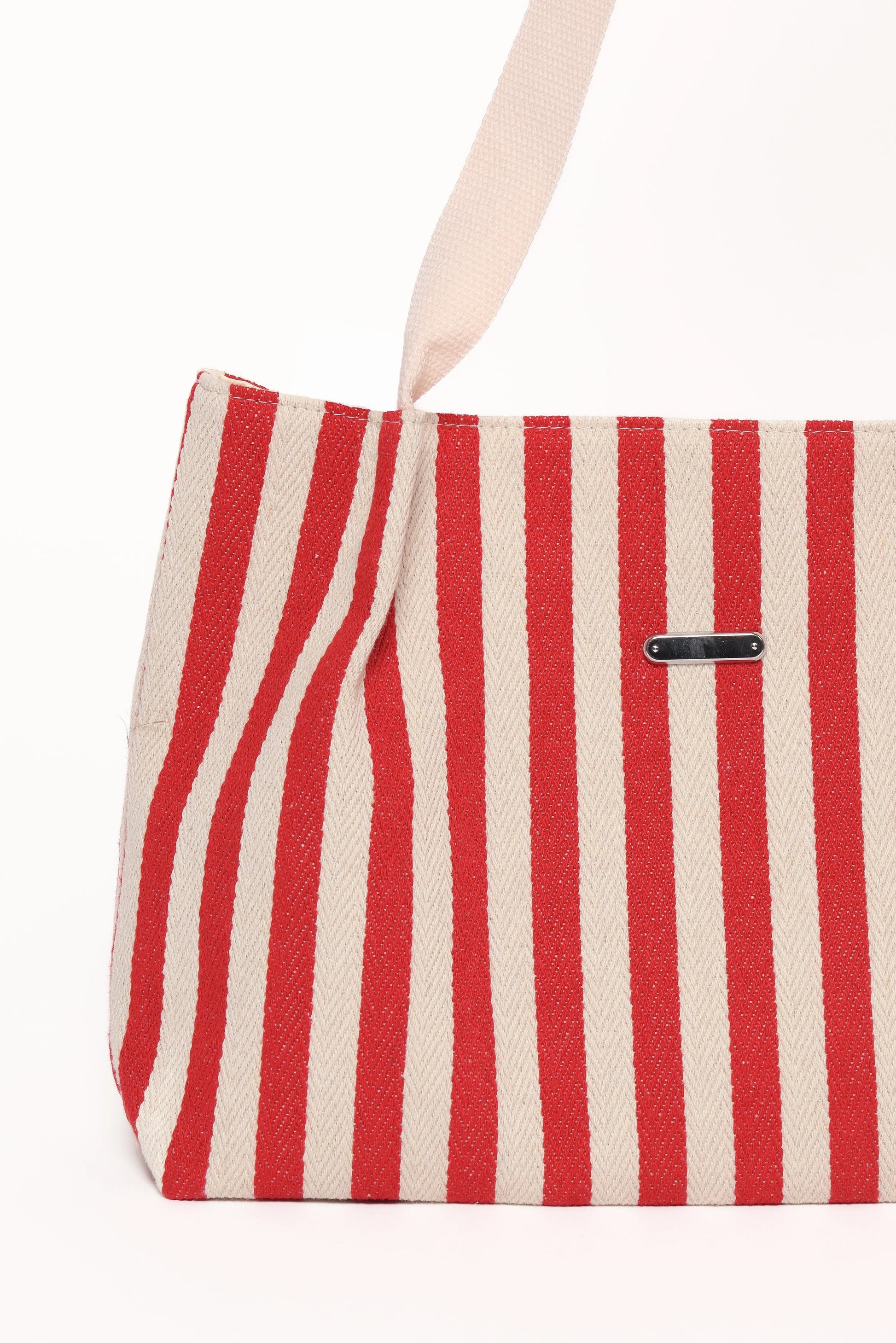 Red Stripe Cotton Beach Tote
