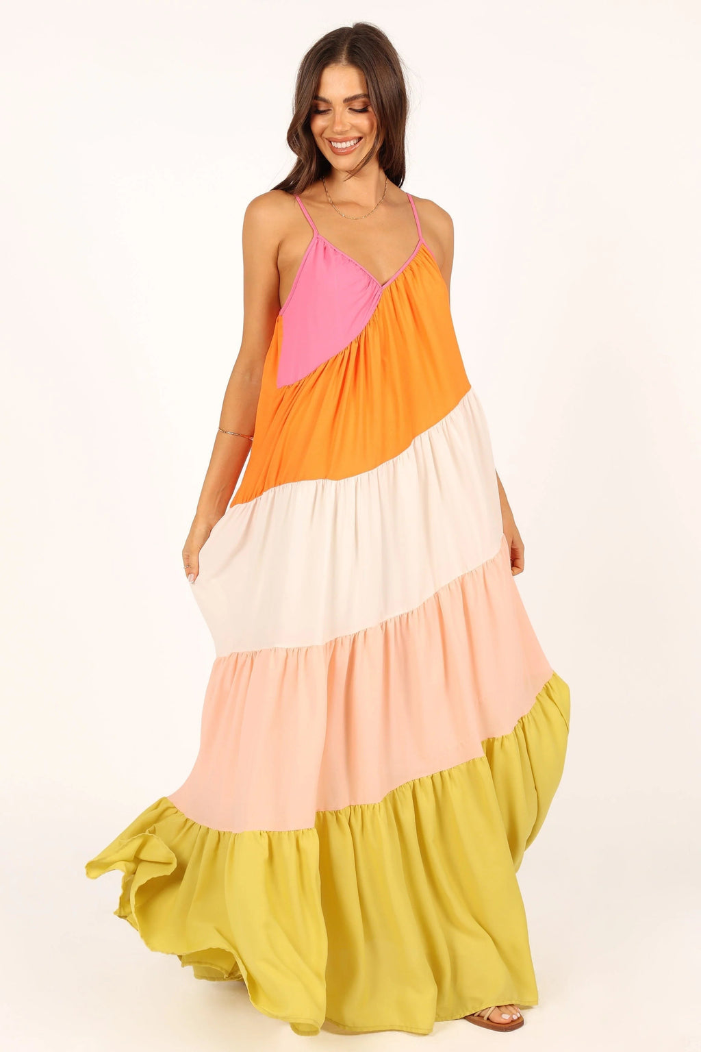 Tiered Asymmetrical Maxi Dress