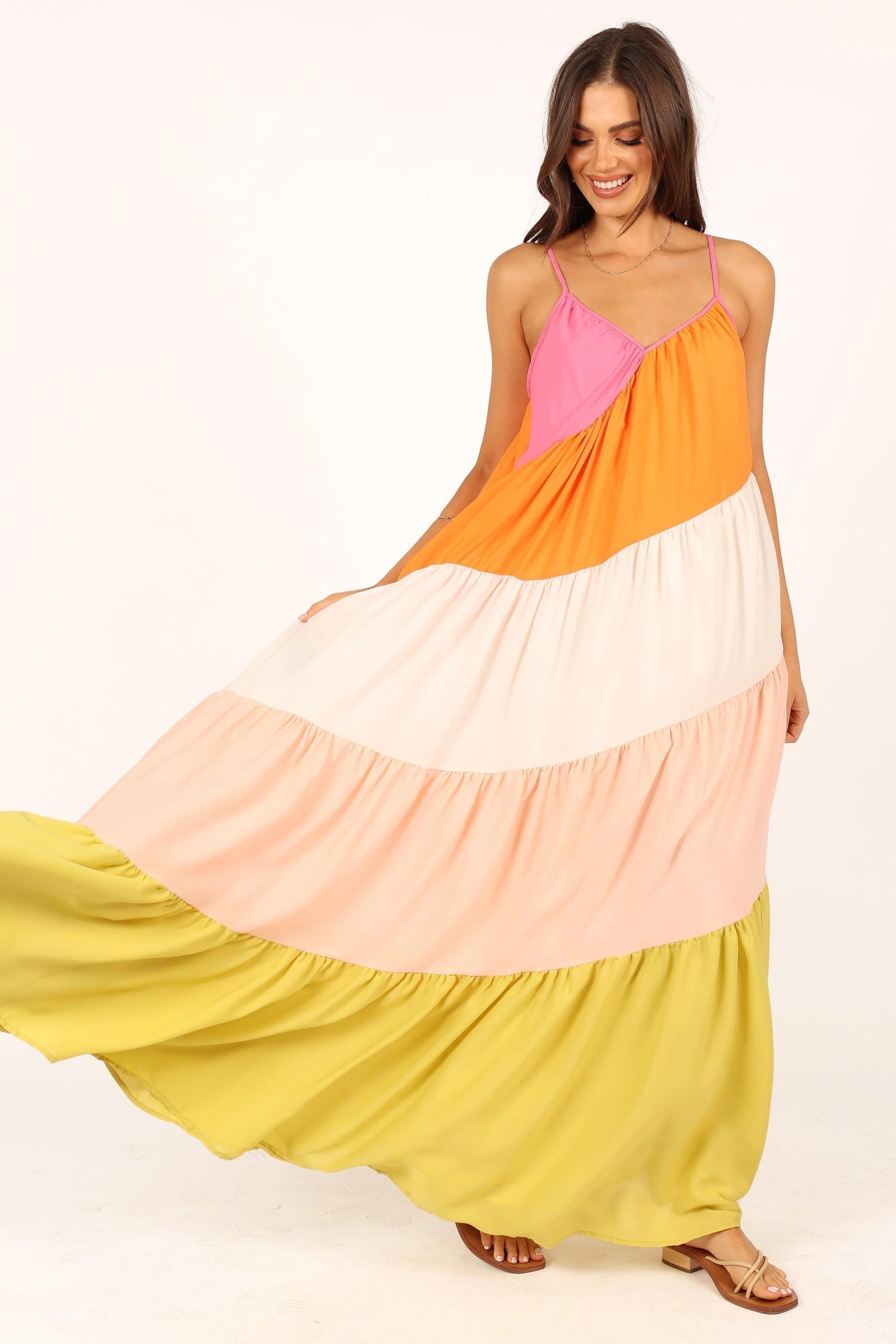 Tiered Asymmetrical Maxi Dress