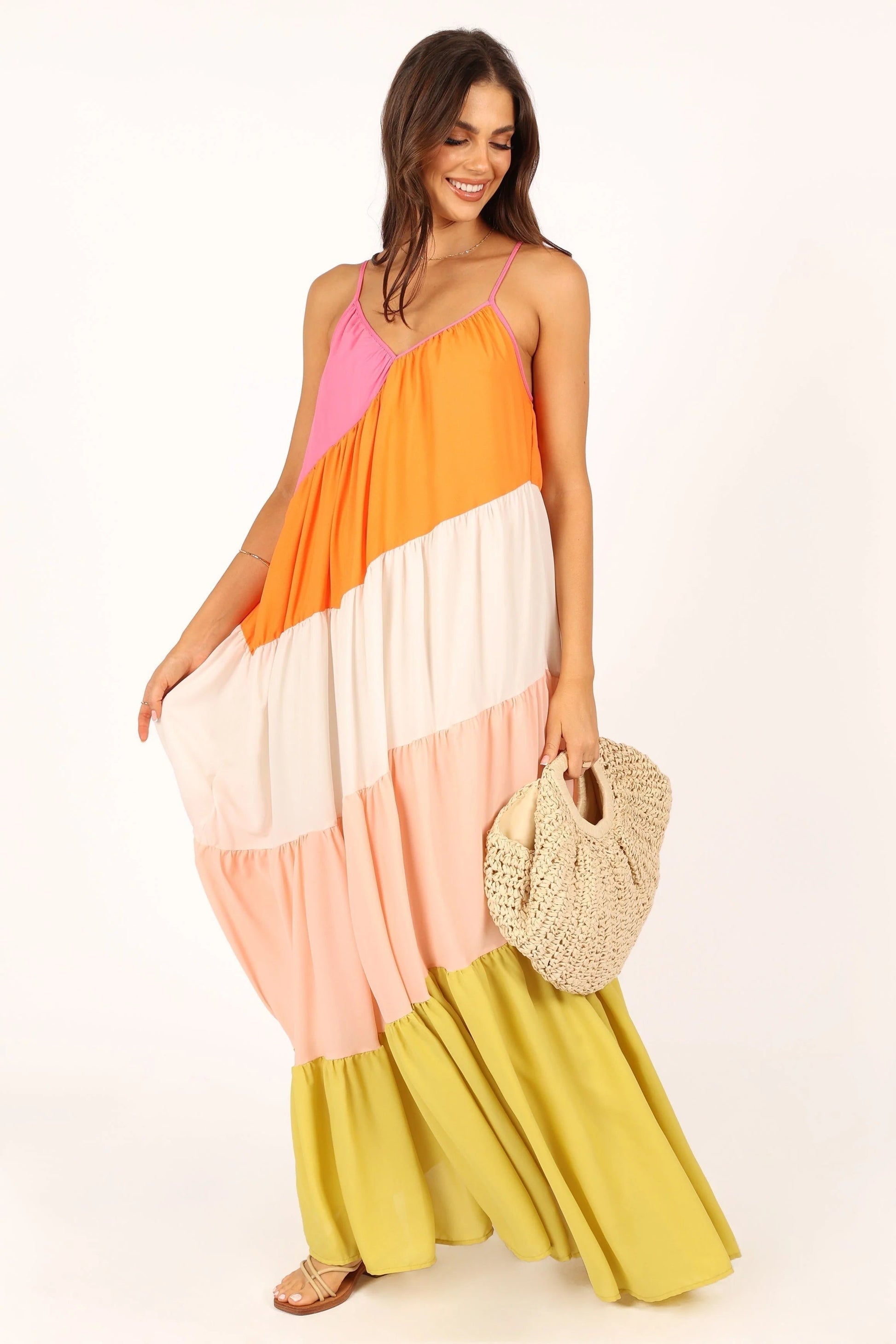 Tiered Asymmetrical Maxi Dress