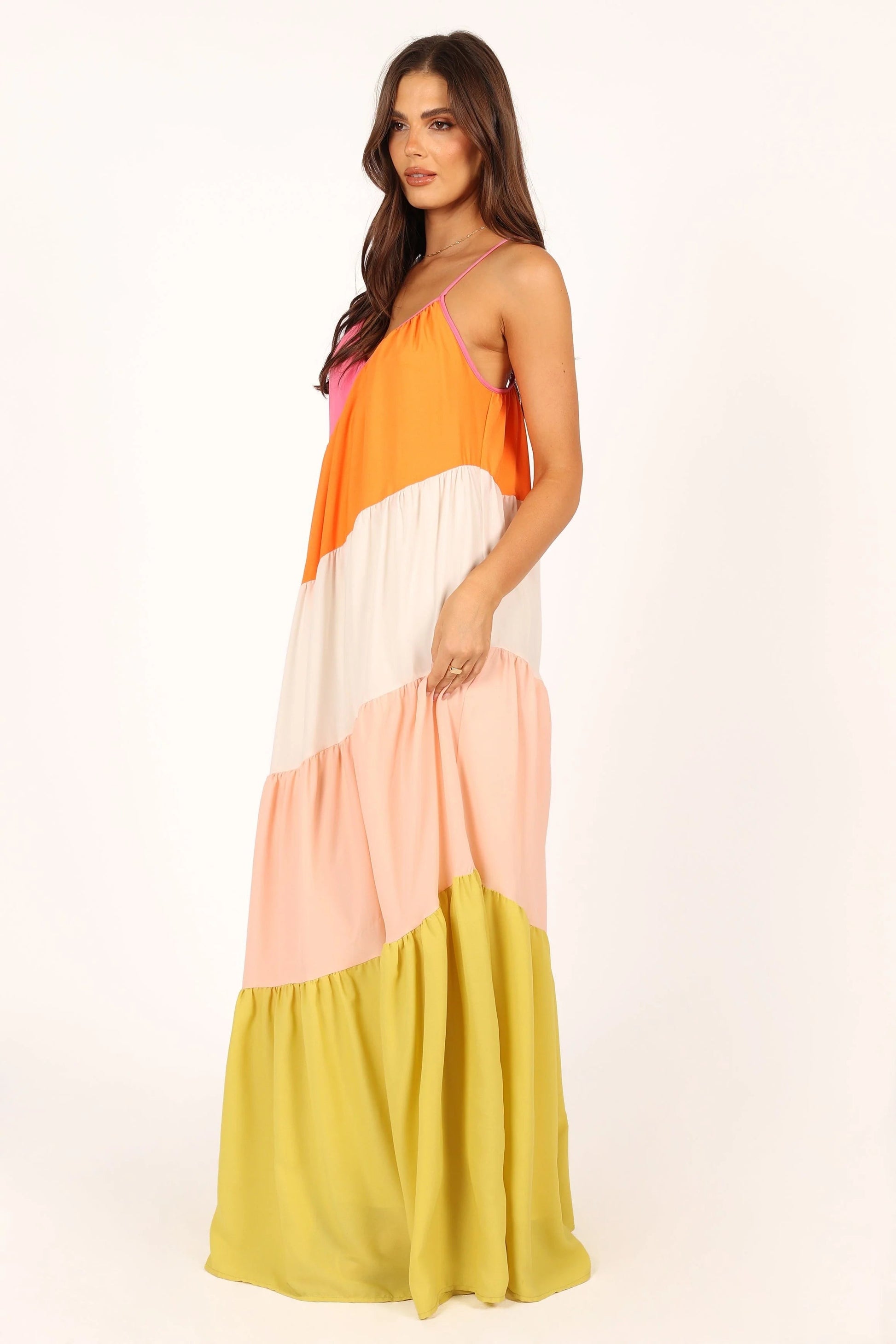 Tiered Asymmetrical Maxi Dress