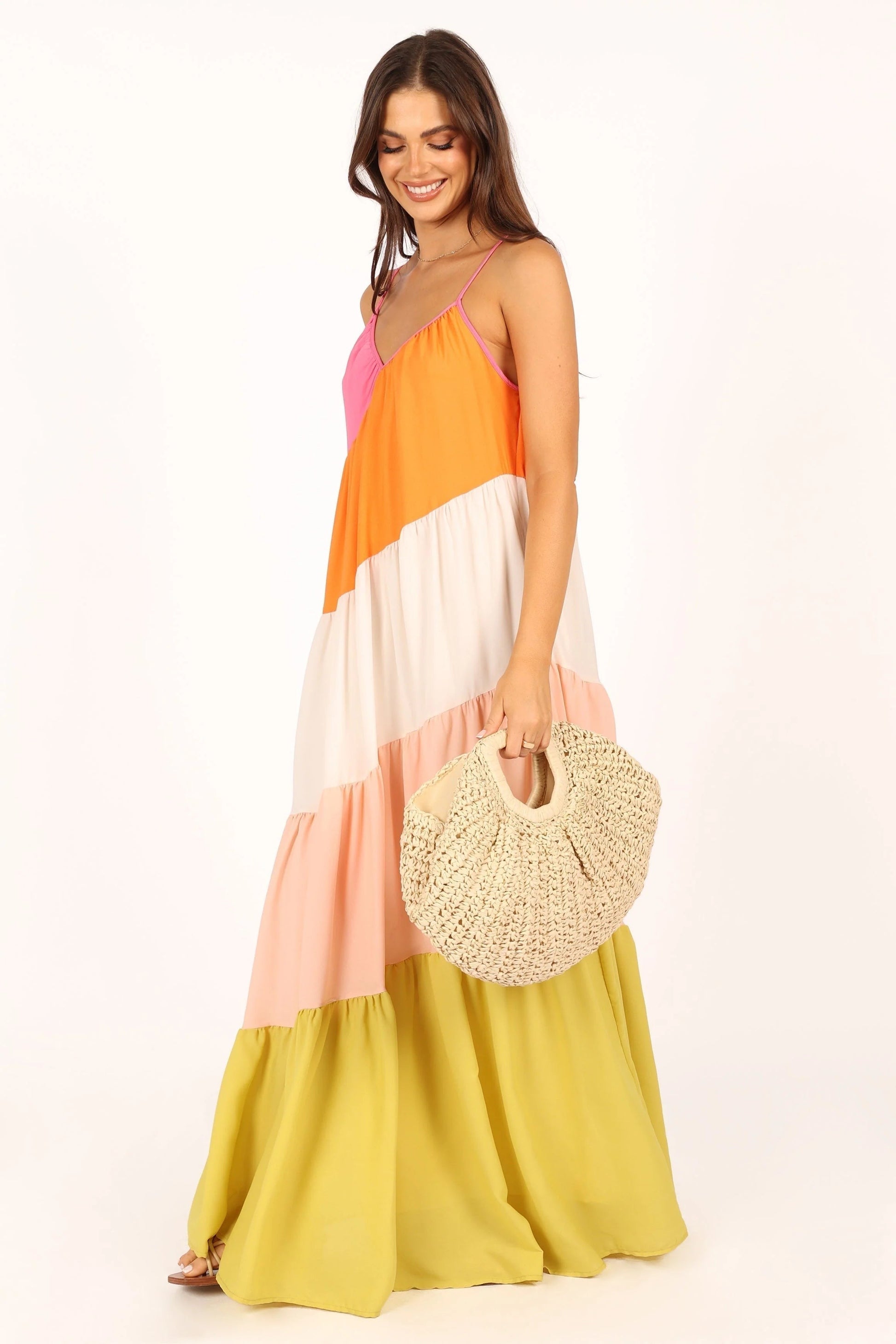 Tiered Asymmetrical Maxi Dress
