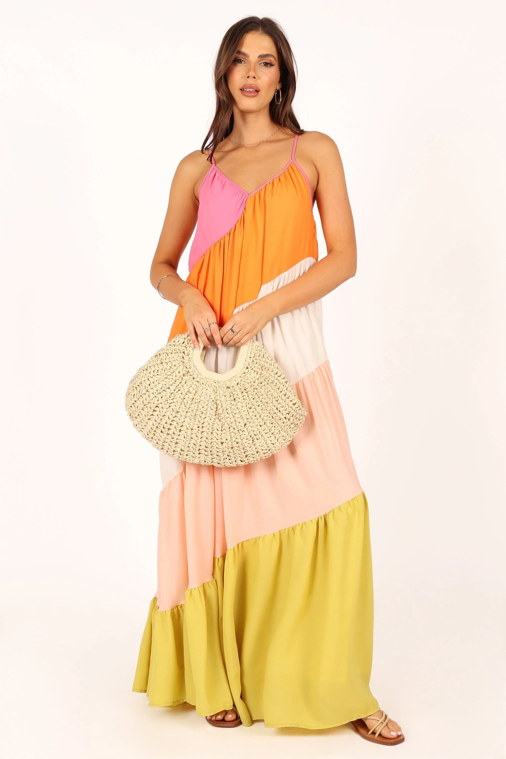 Tiered Asymmetrical Maxi Dress
