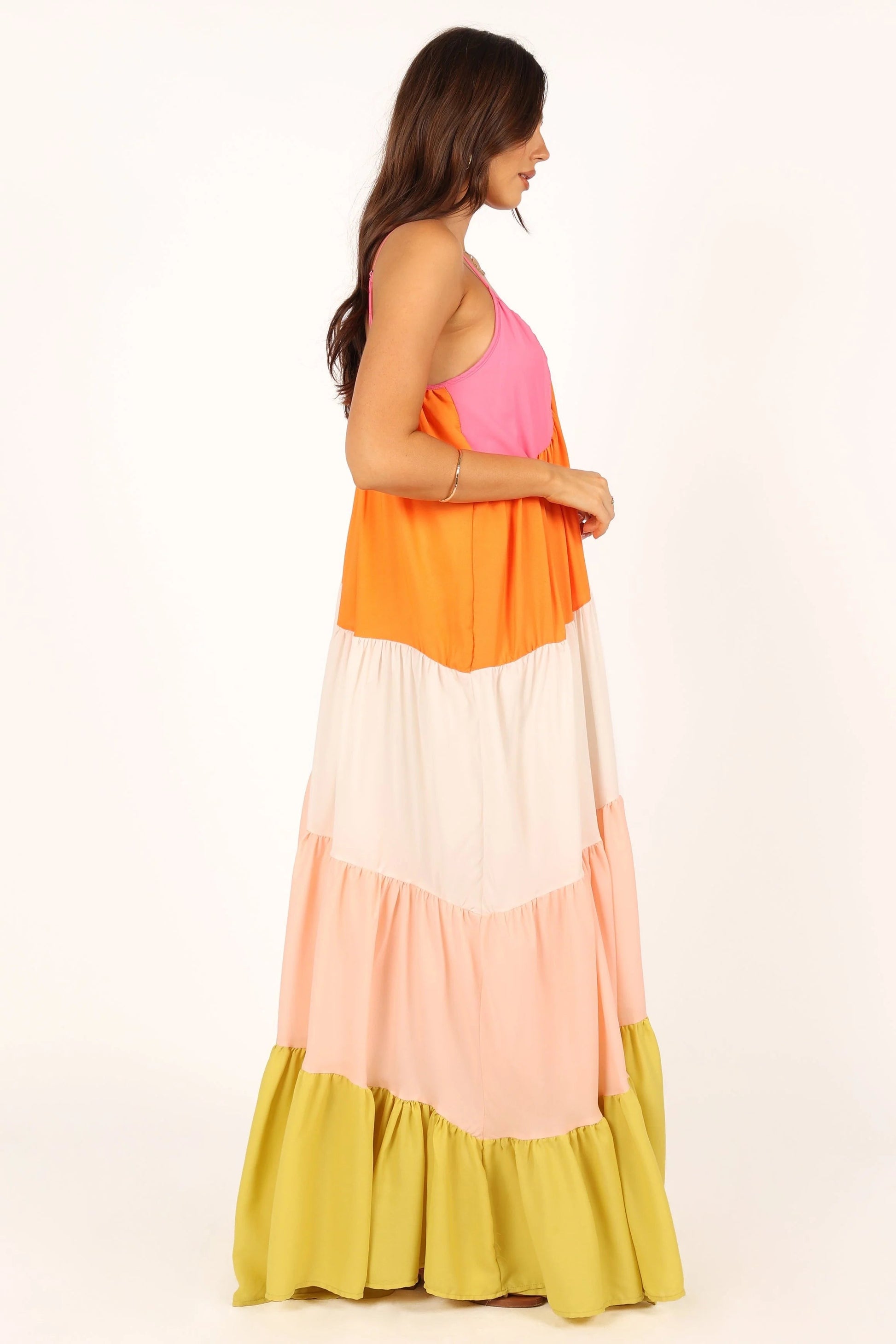 Tiered Asymmetrical Maxi Dress