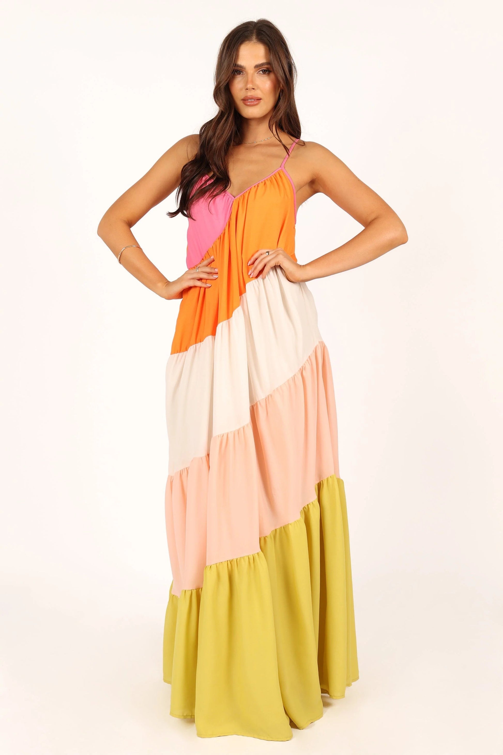 Tiered Asymmetrical Maxi Dress
