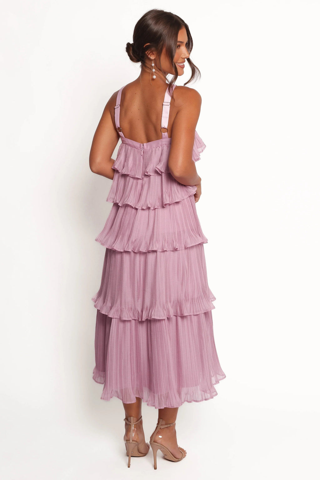 Tiered Halter Midi Dress