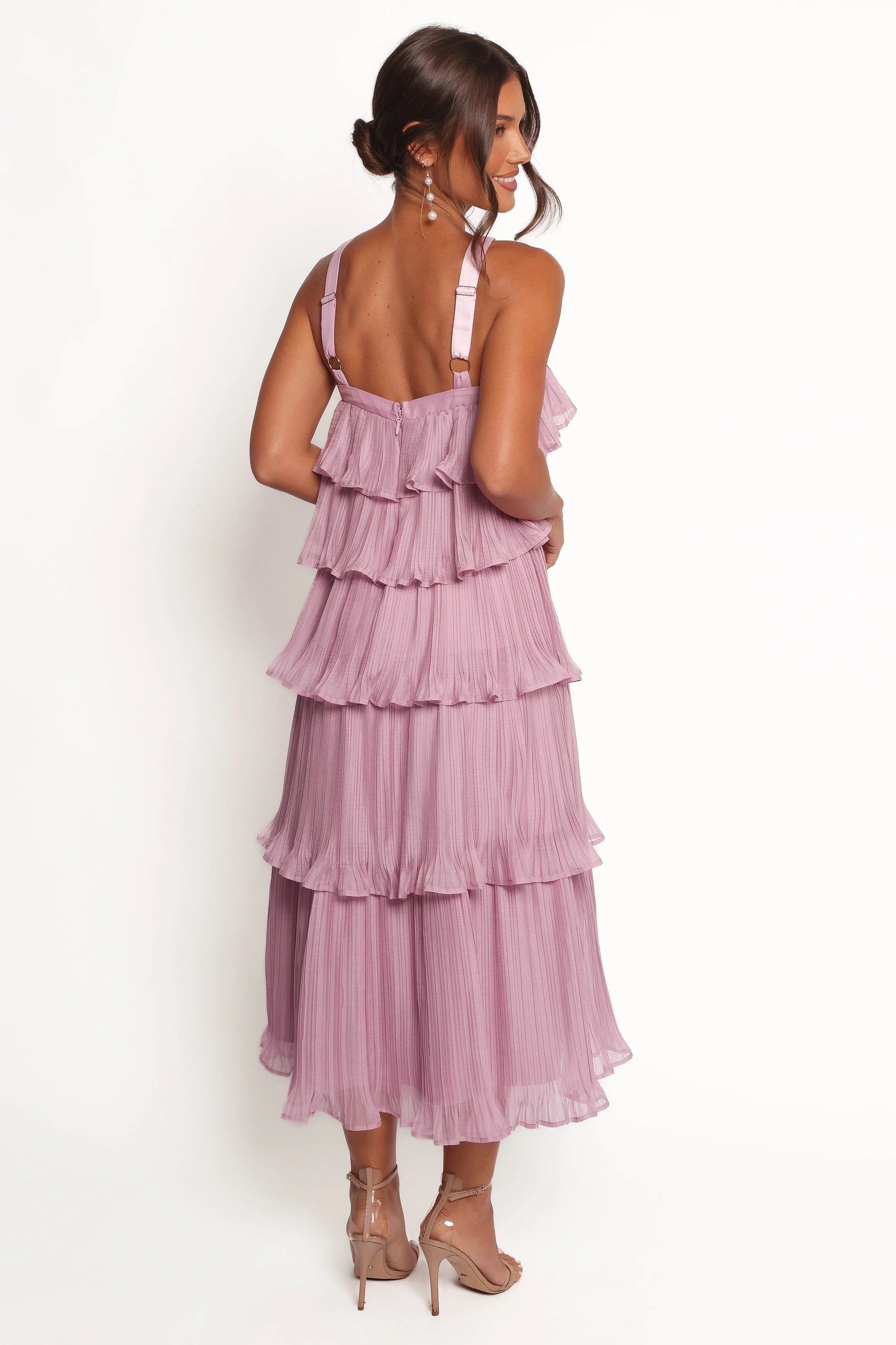 Tiered Halter Midi Dress