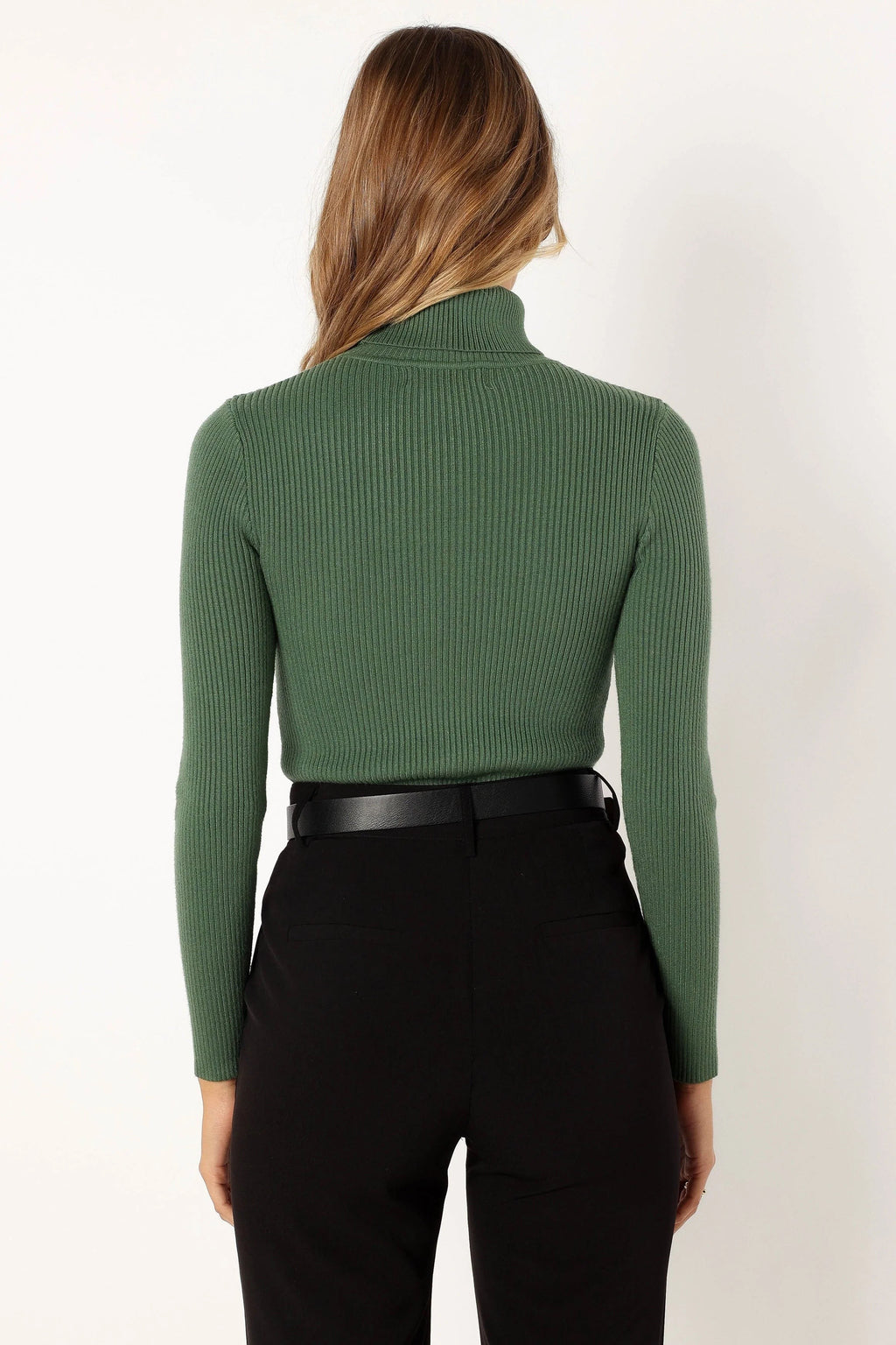 Turtleneck Ribbed Knit Top
