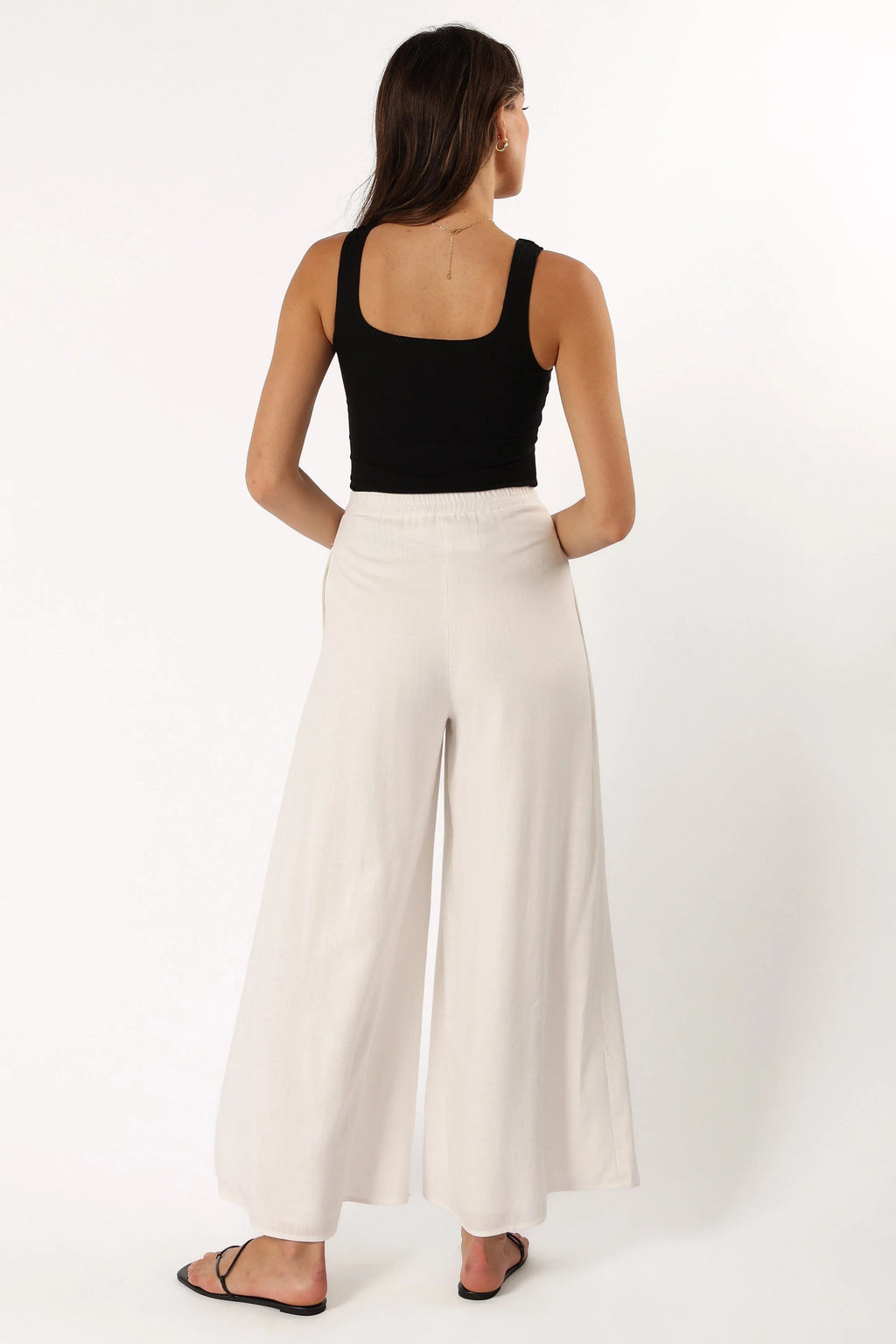 Wide-Leg Front-Pleat High-Waist Pants